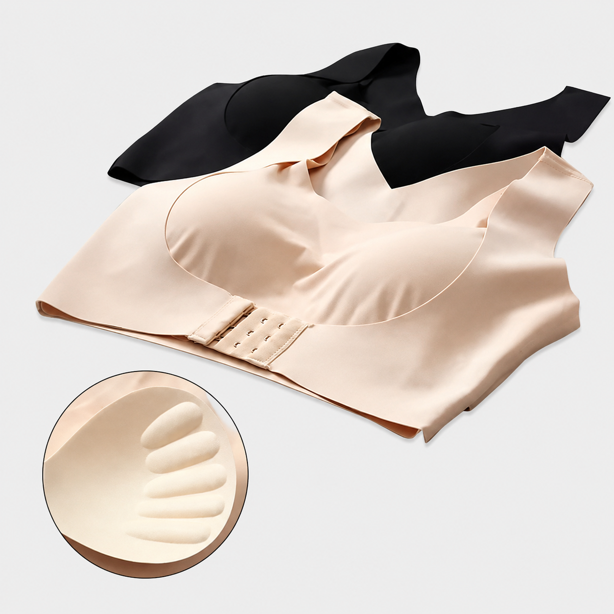Cross Back Front Closure Wireless Posture Support Bra