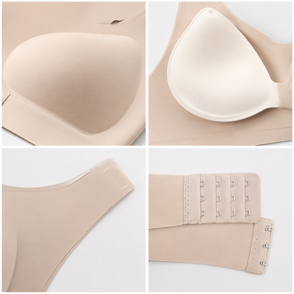 Cross Back Front Closure Wireless Posture Support Bra