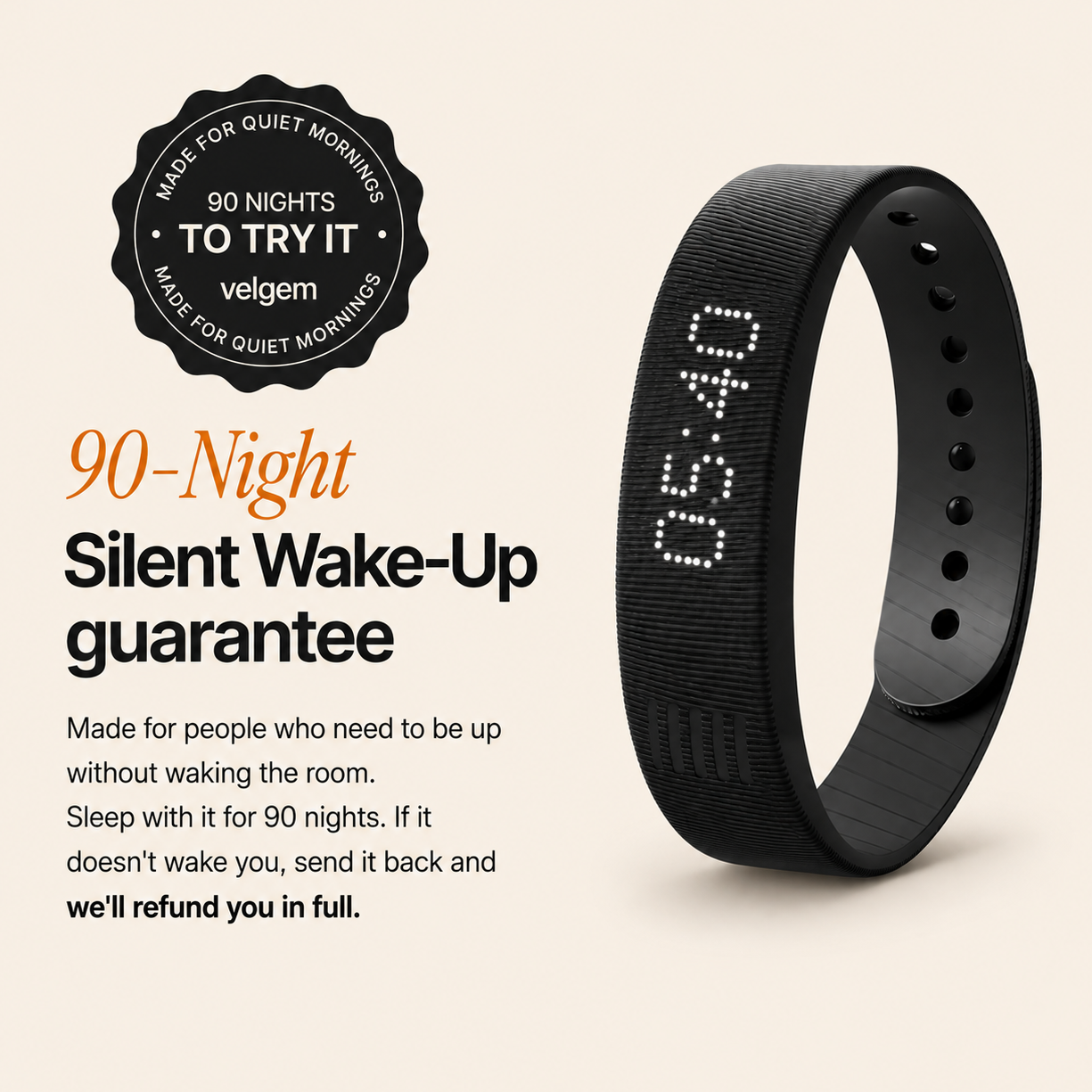 Wake Up Without Waking Them in 5 Seconds With WakeBand Pro
